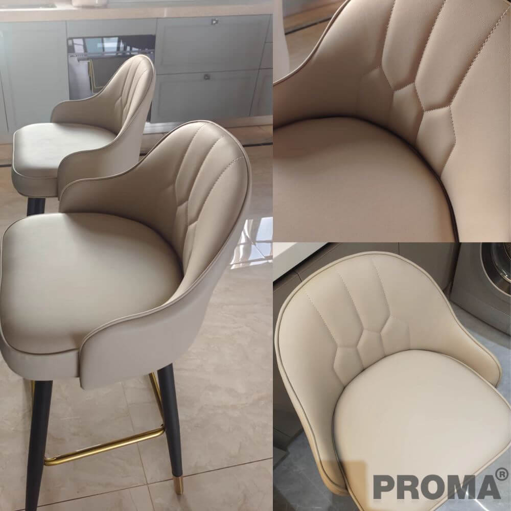 [Pre-order] เก้าอี้บาร์ทรงสูง สไตล์โมเดิร์น Proma-C-62 65 ซม. สีกากี_2